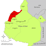 Localización de Camporrobles respecto a la comarca de Utiel-Requena