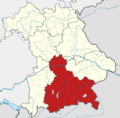 Locator map RB Oberbayern in Bavaria