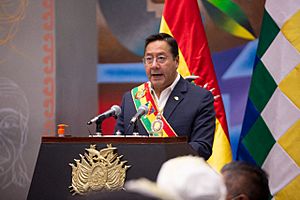 Archivo:Luis Arce; Plurinational State Day. 22 January 2022, Vice Presidency of the State, Palacio Quemado, La Paz (51837691645)