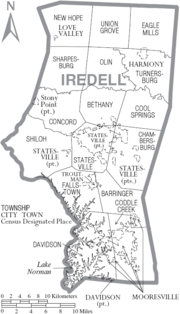 Archivo:Map of Iredell County North Carolina With Municipal and Township Labels