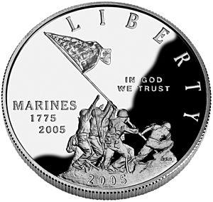 Archivo:Marine Corps Silver Dollar Proof Obverse