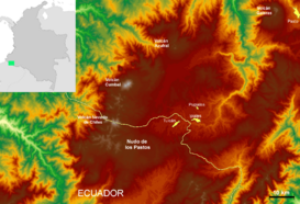 Mapa detallado del Nudo de los Pastos