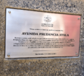 Placa en honor a prudencia ayala, en san salvador