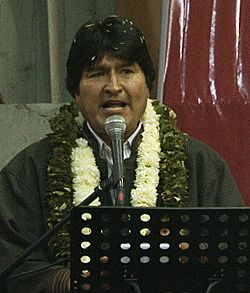 Archivo:Presidentes ecuatoriano, Rafael Correa y boliviano, Evo Morales inauguran V Congreso Continental de la Coordinadora Latinoamericana de Organizaciones del Campo (5079425720)