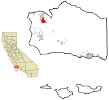 Santa Barbara County California Incorporated and Unincorporated areas Orcutt Highlighted.svg