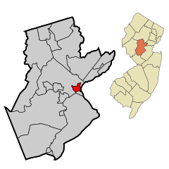 Somerset County New Jersey Incorporated and Unincorporated areas Bound Brook Highlighted.svg