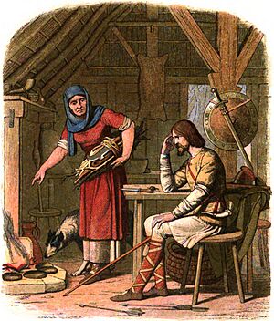 Archivo:A Chronicle of England - Page 050 - Alfred in the Neatherd's Cottage