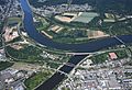 Aerial image of the confluence of the Saar and Moselle