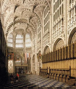 Archivo:Canaletto - The Interior of Henry VII's Chapel in Westminster Abbey