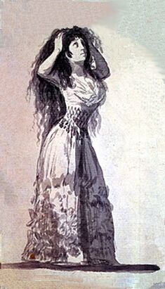 Duquesa de Alba peinandose