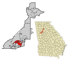 Fulton County Georgia Municipalities Map Union City Highlighted.svg