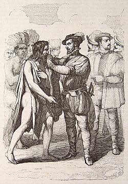 Historia de la conquista de Méjico, 1851 "Gerónimo de Aguilar es presentado a Cortés después de ocho años de esclavitud entre los indios". (3965822244).jpg