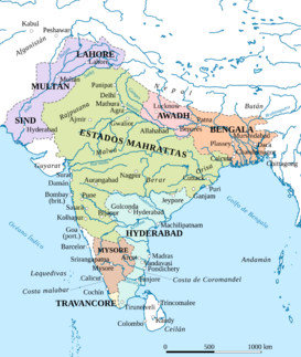 La India en 1760.