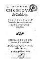 Las obras de Christoual de Castillejo 1600