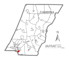 Map of Belmont, Cambria County, Pennsylvania Highlighted.png