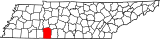 Map of Tennessee highlighting Wayne County.svg