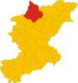 Map of comune of Cortina d'Ampezzo (province of Belluno, region Veneto, Italy)