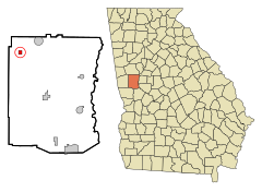 Meriwether County Georgia Incorporated and Unincorporated areas Lone Oak Highlighted.svg