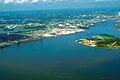 Mobile Alabama harbor aerial view