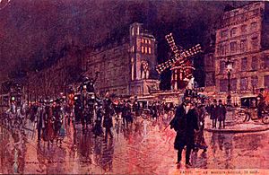 Archivo:Paris. Georges Stein. Le Moulin Rouge, le soir. Postcard, c.1910