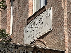 Archivo:Placa inaguración Colegio Santa Cruz