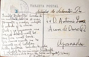 Archivo:Postal de Federico a Antonio de Luna