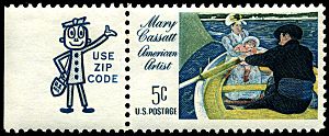 Archivo:Stamp US 1966 5c Cassatt with Zippy
