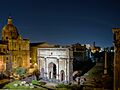 Arch of Septimius Severus (Rome) in the night