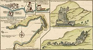 Archivo:Broadside of maps and views of Admiral Edward Vernon's capture of Portobello, Panama, during the War of Jenkins' Ear 35134 (cropped)