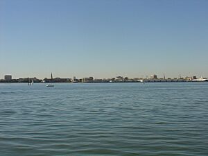 Archivo:Charleston skyline from Charleston Harbor