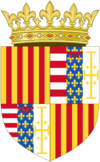 Archivo:Coat of arms of the Kingdom of Naples under Aragonese monarchs (1442–1501), crowned version