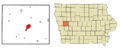 Crawford County Iowa Incorporated and Unincorporated areas Denison Highlighted