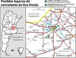 Archivo:Eva Peron birthplaces map