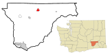 Franklin County Washington Incorporated and Unincorporated areas Connell Highlighted.svg