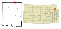 Jefferson County Kansas Incorporated and Unincorporated areas Nortonville Highlighted.svg