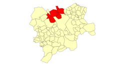 Situación de los municipios de la mancomunidad de la Mancha del Júcar respecto de la provincia de Albacete.