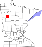 Map of Minnesota highlighting Mahnomen County.svg