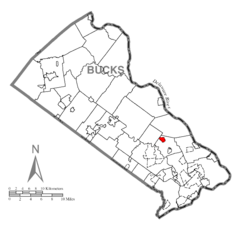 Map of Newtown Grant, Bucks County, Pennsylvania Highlighted.png
