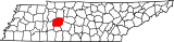 Map of Tennessee highlighting Hickman County.svg