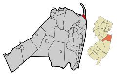 Monmouth County New Jersey Incorporated and Unincorporated areas Highlands Highlighted.svg