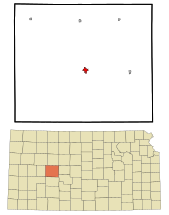 Ness County Kansas Incorporated and Unincorporated areas Ness City Highlighted.svg