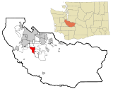 Pierce County Washington Incorporated and Unincorporated areas Spanaway Highlighted.svg