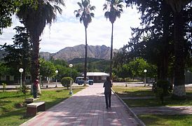 Plaza San Agustín en la localidad de San Agustin del Valle Fértil, provincia de San Juan, EAG