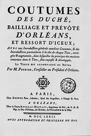Archivo:Pothier, Robert Joseph – Coutumes des duchè, bailliage et prévôté d'Orléans, et ressort d'iceux, 1772 – BEIC 13869295