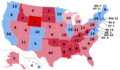 Results by state, shaded according to winning candidate's percentage of the vote 2024