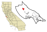 Santa Cruz County California Incorporated and Unincorporated areas Boulder Creek Highlighted.svg