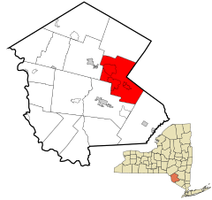 Sullivan County New York incorporated and unincorporated areas Fallsburg highlighted.svg