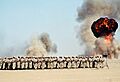 An Egyptian ranger battalion stands in formation during Operation Desert Shield