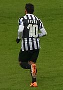 Tévez wearing no 10 Juventus shirt (back)