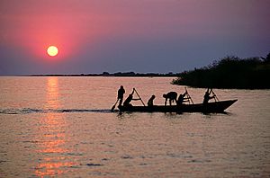 Archivo:Fisherman on Lake Tanganyika